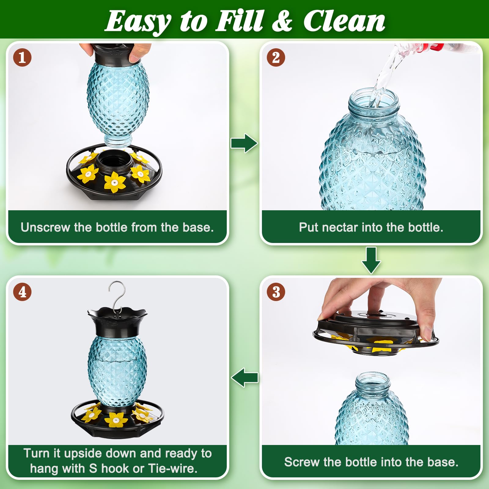 Fchstaer blue glass pineapple adds charming décor to your garden