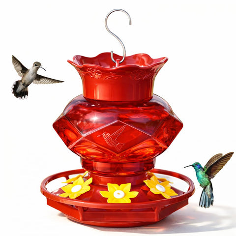 Fchstaer diamond design hummingbird feeder attracts hummingbirds for backyard viewing