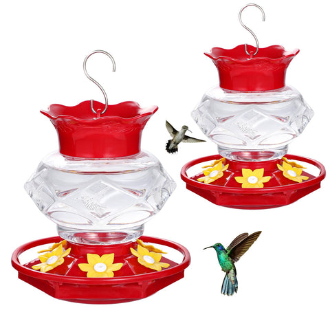 Fchstaer diamond hummingbird feeder with six ports attracts multiple hummingbirds for daytime garden viewing.