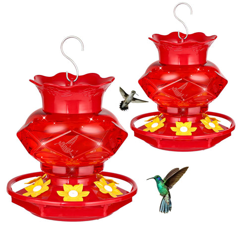 Fchstaer diamond hummingbird feeder, 18 oz, 6 ports for busy backyard visits.