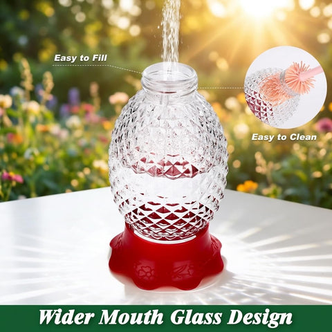Wide-mouth bottle allows quick refilling and easy cleaning