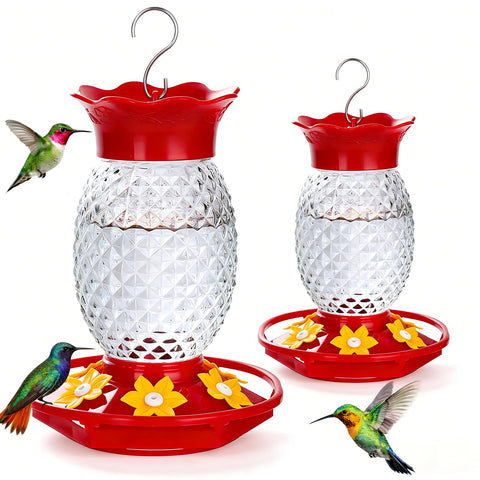 Fchstaer pineapple feeder with six ports attracts hummingbirds