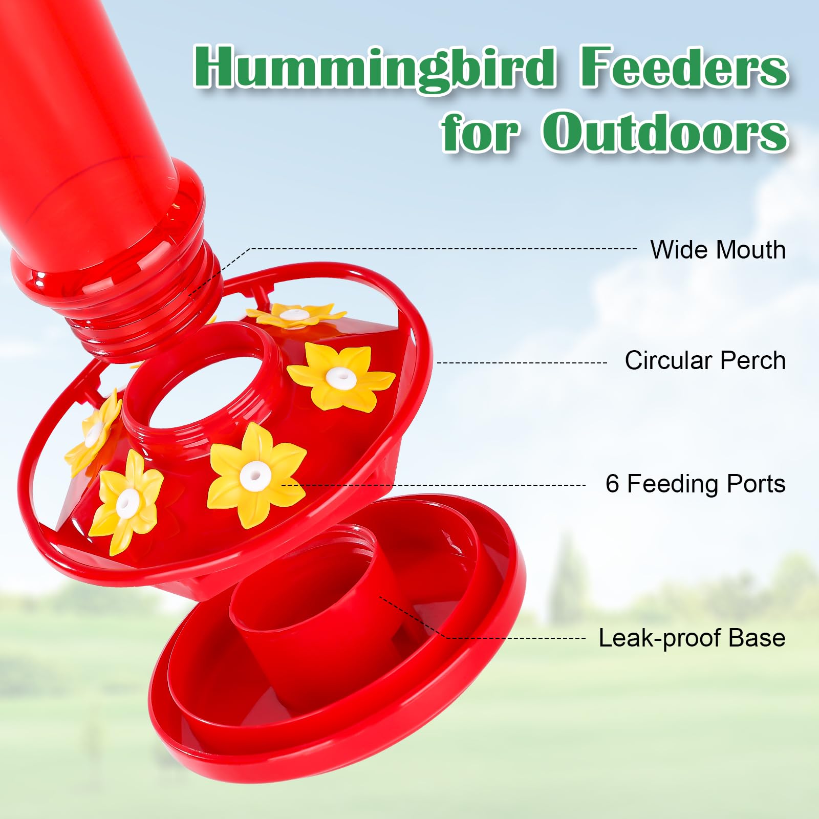 Fchstaer six bee-proof ports minimize bee access during feeding