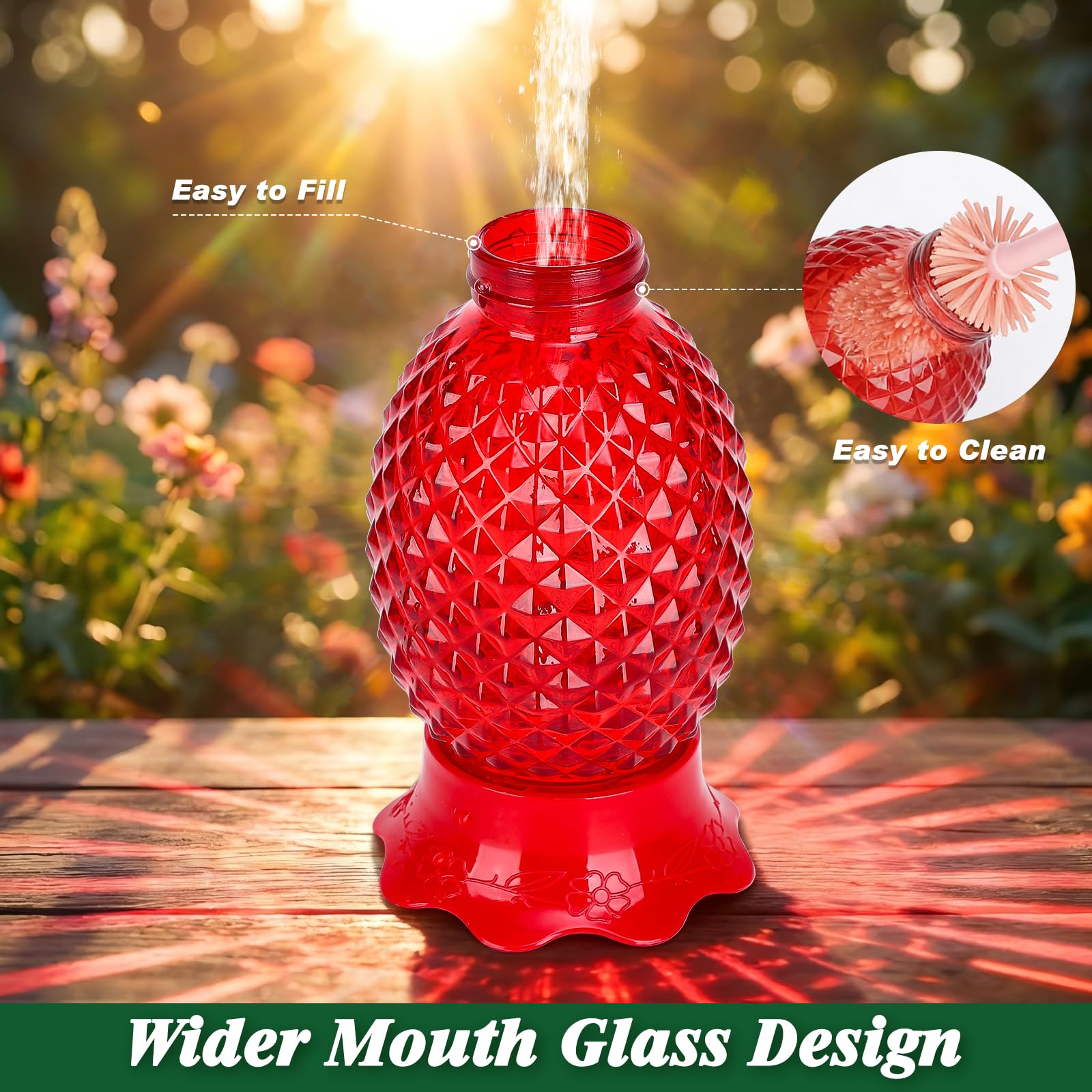 Fchstaer wide-mouth bottle makes refilling easy and mess-free.