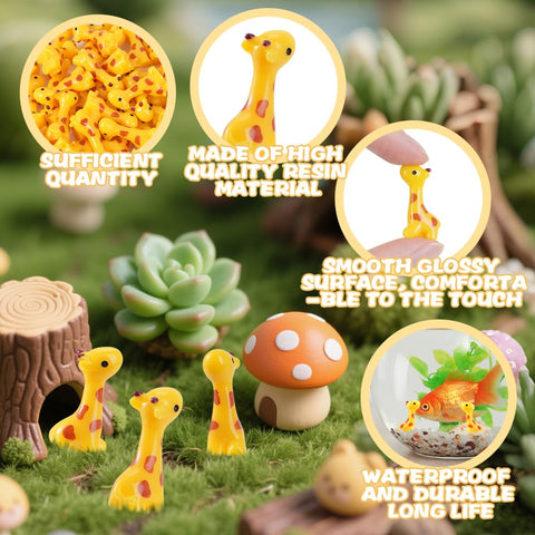 FCKLVMC dollhouse giraffe figurine enhances miniature scenes with realistic, durable resin texture
