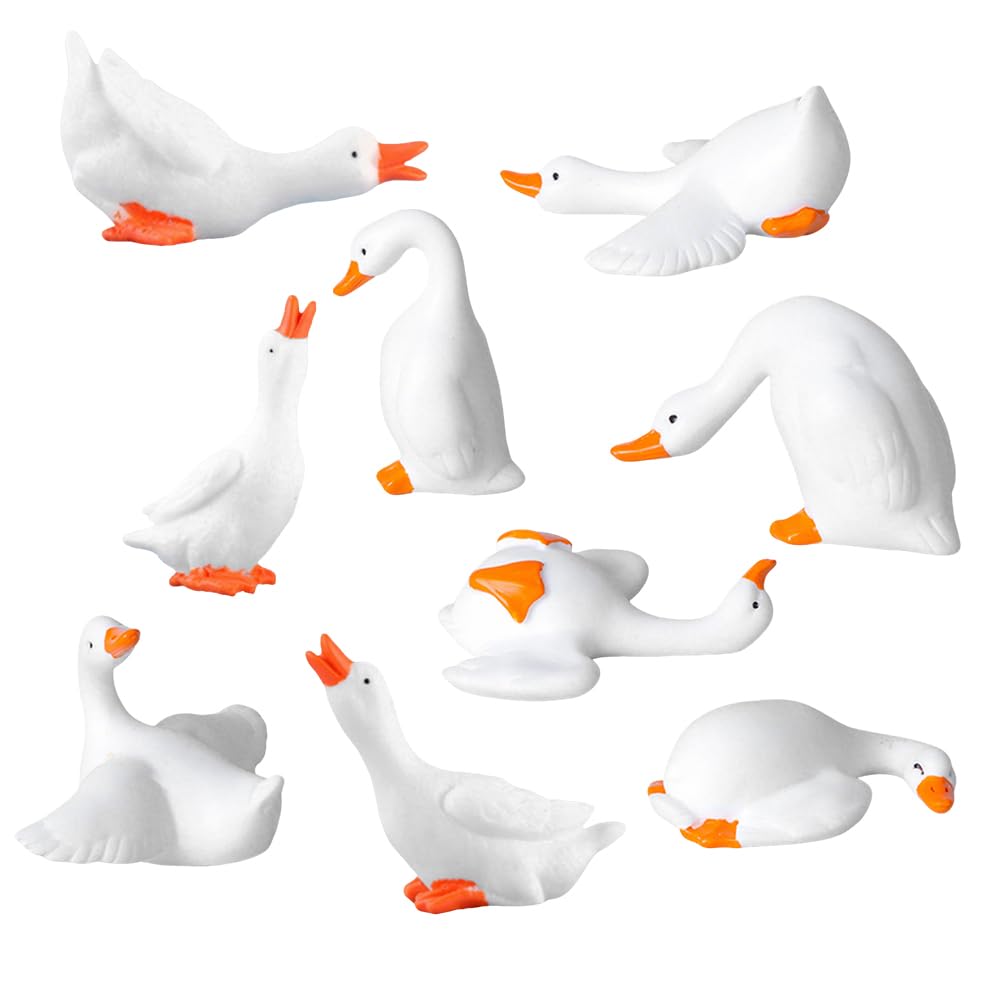 FCKLVMC goose mini figurine desk topper with delicate resin detail