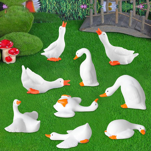 FCKLVMC goose mini garden sculpture enhances tiny outdoor displays