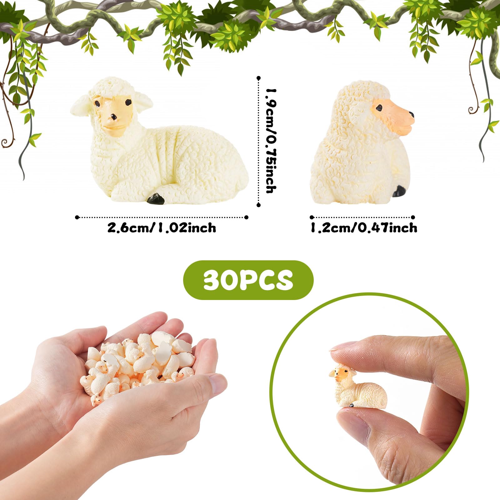 FCKLVMC mini sheep garden decor enhances potted plants with whimsy