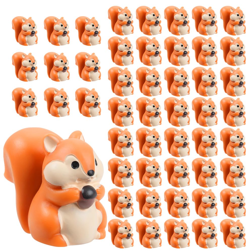 FCKLVMC mini squirrel figurines decorate terrariums and dollhouses with woodland charm.