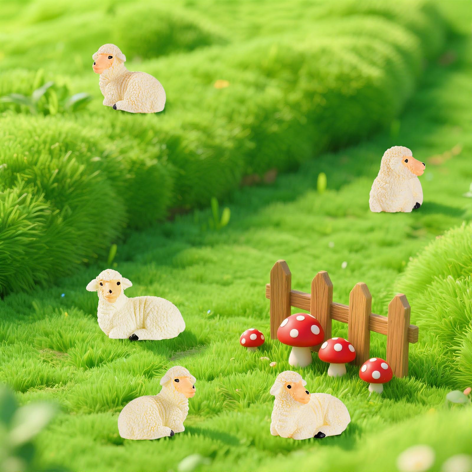 FCKLVMC potted plant sheep decor fits miniature landscapes