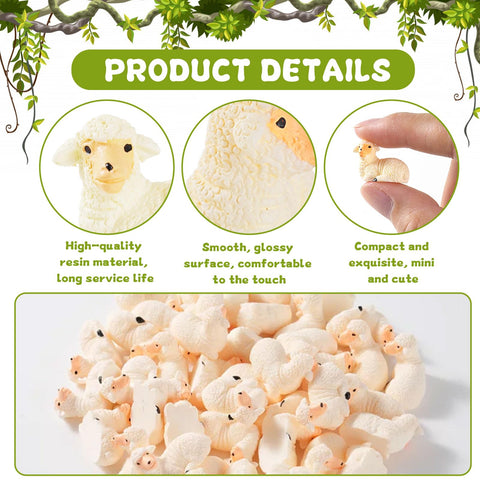 FCKLVMC resin mini sheep is durable and fade-resistant for lasting display