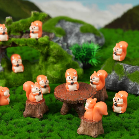 FCKLVMC squirrel terrarium decor brightens moss landscapes with cute, tiny detail.