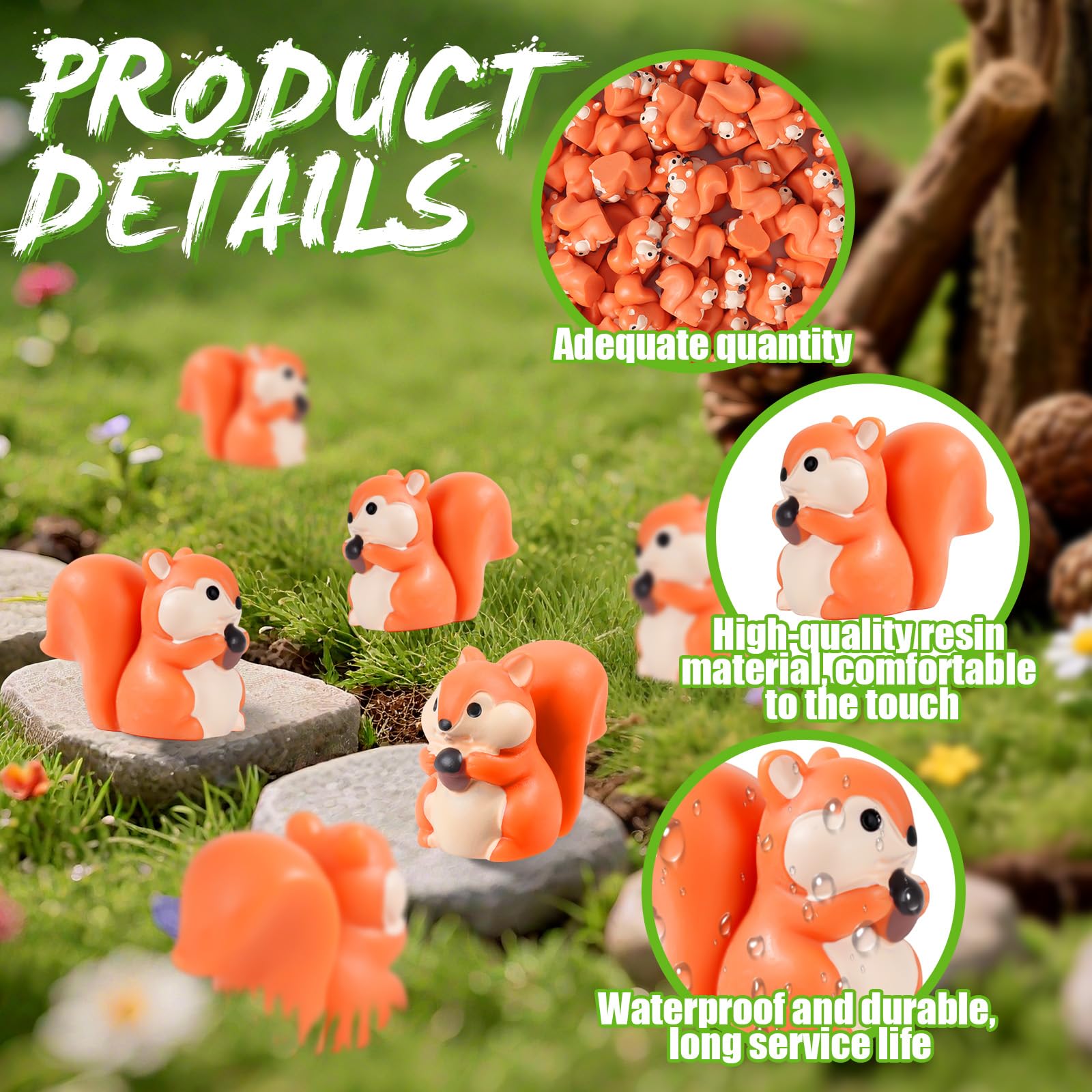 FCKLVMC woodland squirrel decor brings charming woodland flair to gardens and displays.