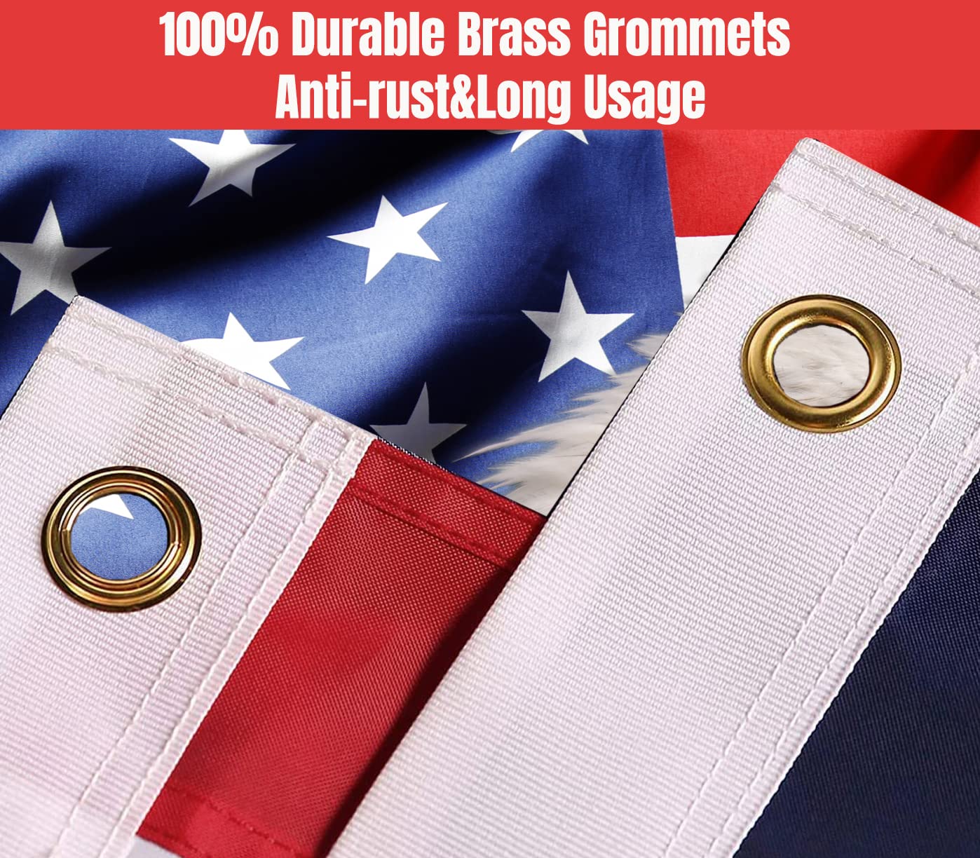 Fcllcox outdoor flag with brass grommets for durable hanging.