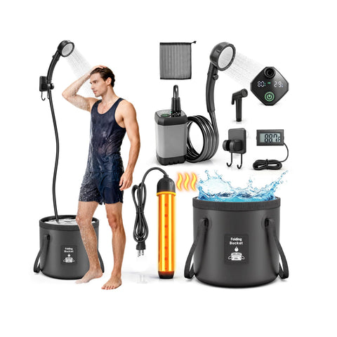 FCSJOST portable shower heater 1500W ready for quick hot showers