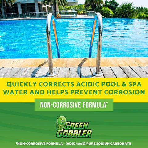 FDC Pool pH Increaser label with chart for precise dosing