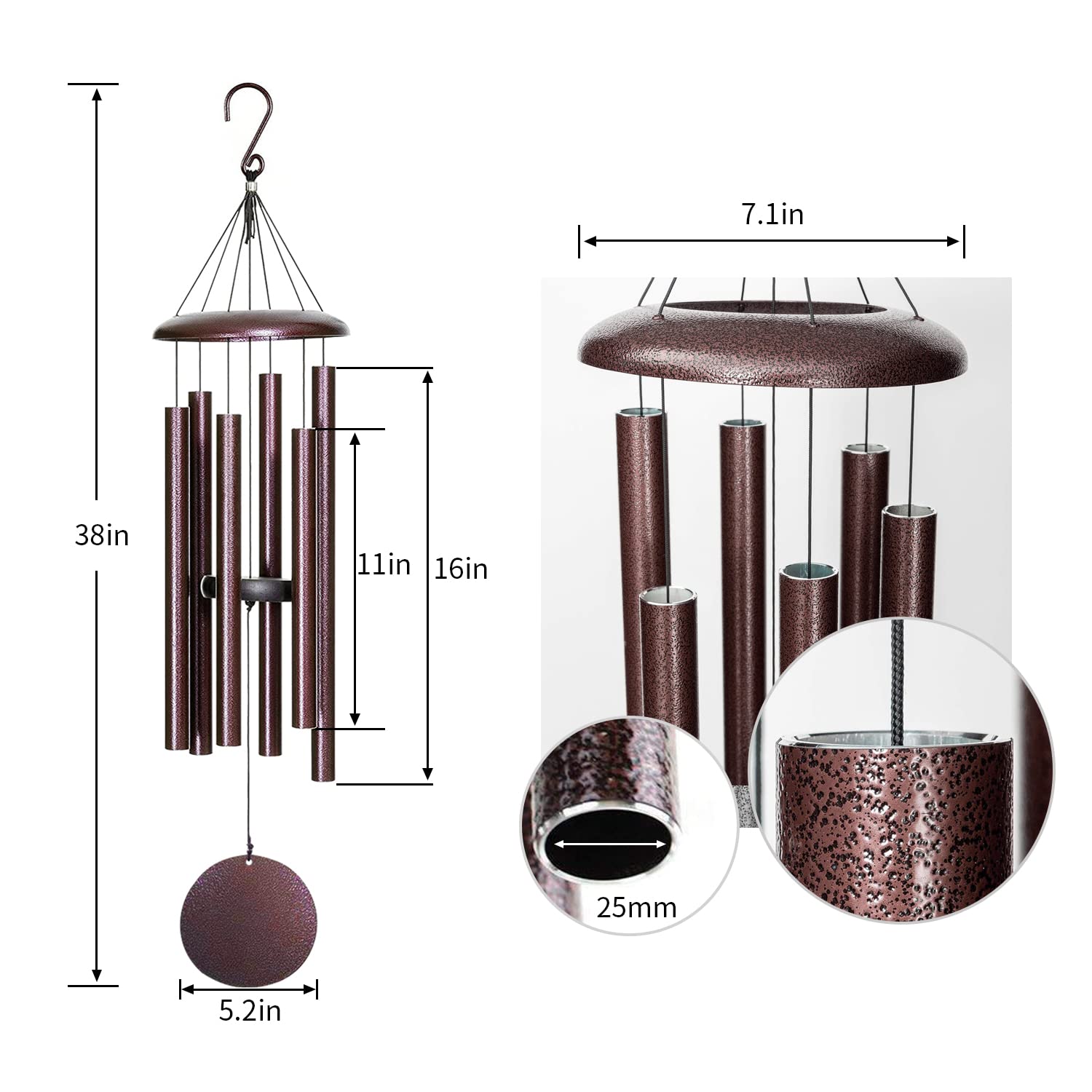 FDOCOI chimes feature professional tuning for harmonious chords.