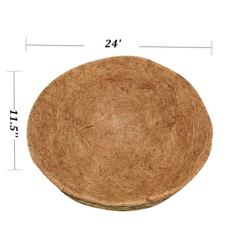 FDGARDEN natural brown coir liner in a 24-inch basket for eco-friendly gardening