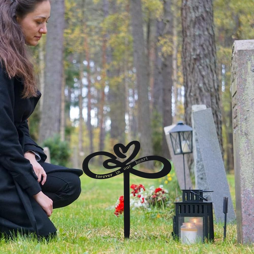 FDKYOEK outdoor grave decorations in metal resist weather for long-lasting display.