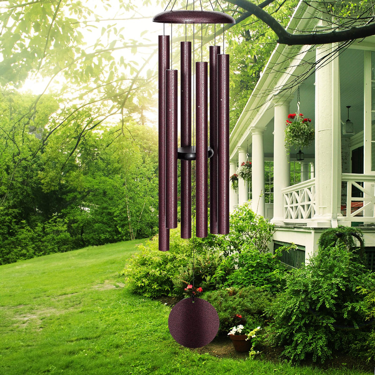 FDOCOI 45-inch wind chimes in bronze deliver deep tones for outdoor spaces.