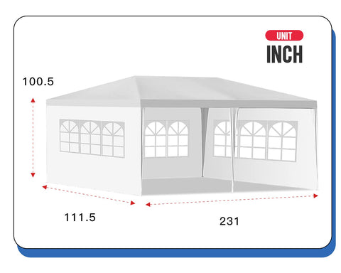 FDW backyard party setup using the 10x20 canopy for shade.
