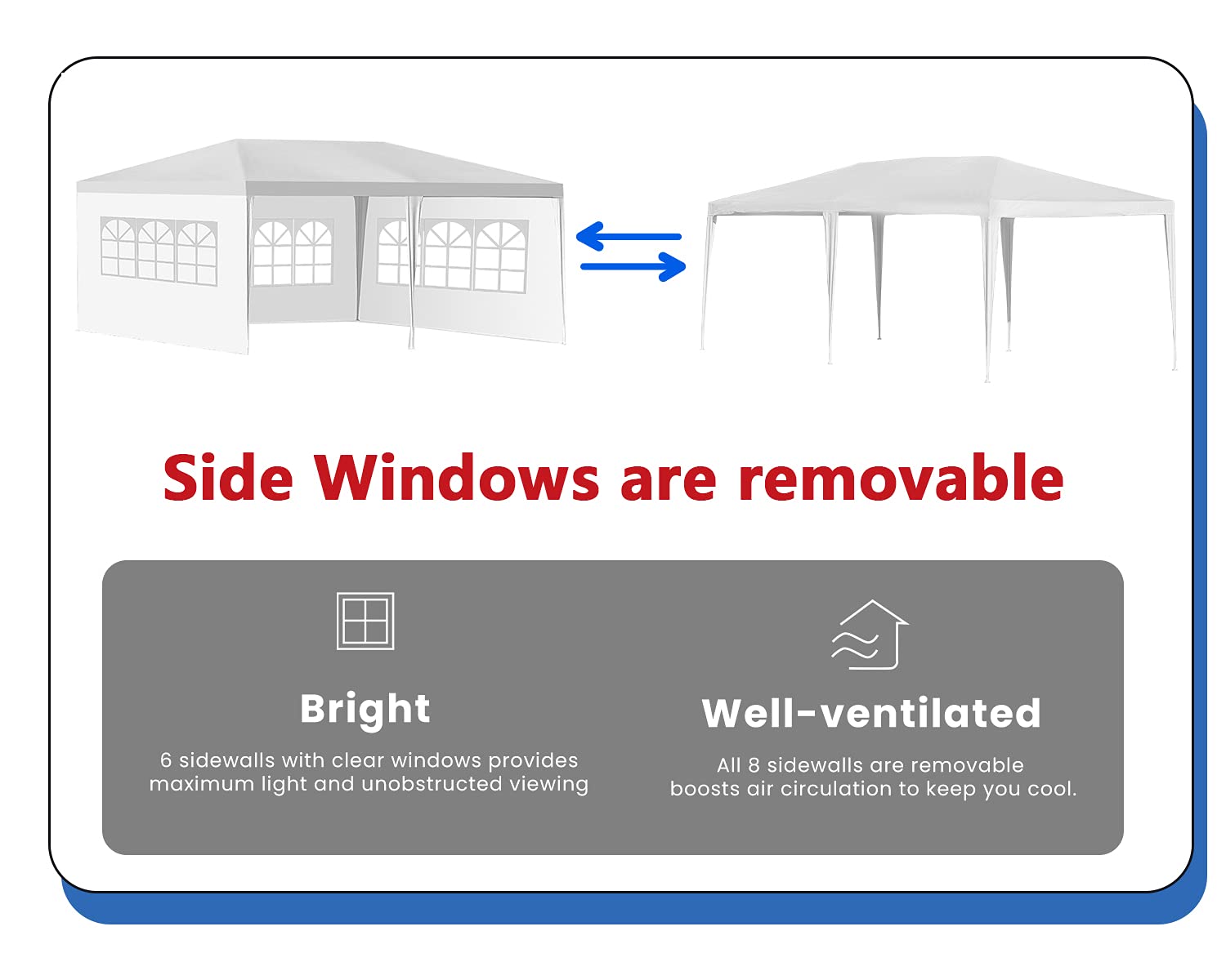 FDW canopy side profile highlights a sturdy steel frame.