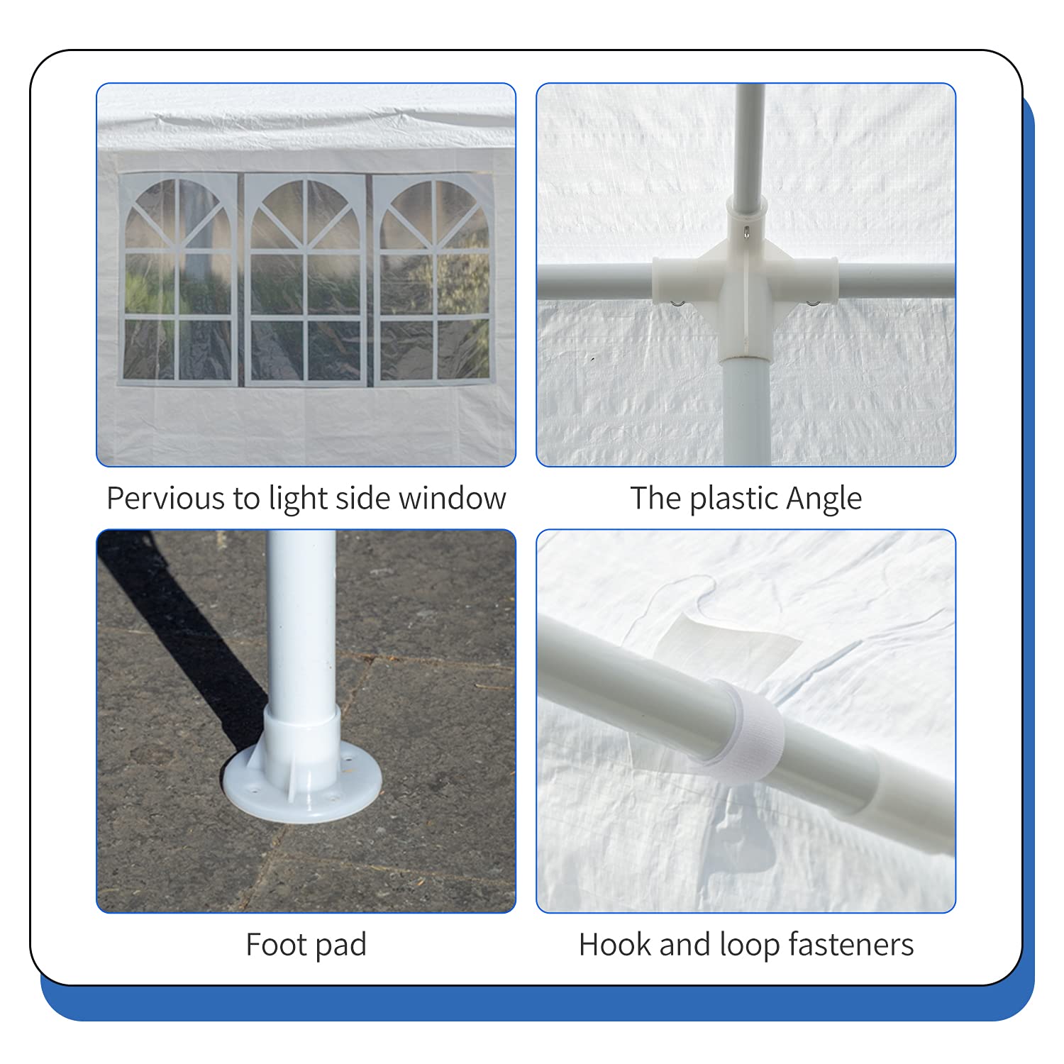 FDW waterproof fabric blocks sun and moisture for outdoor gatherings.