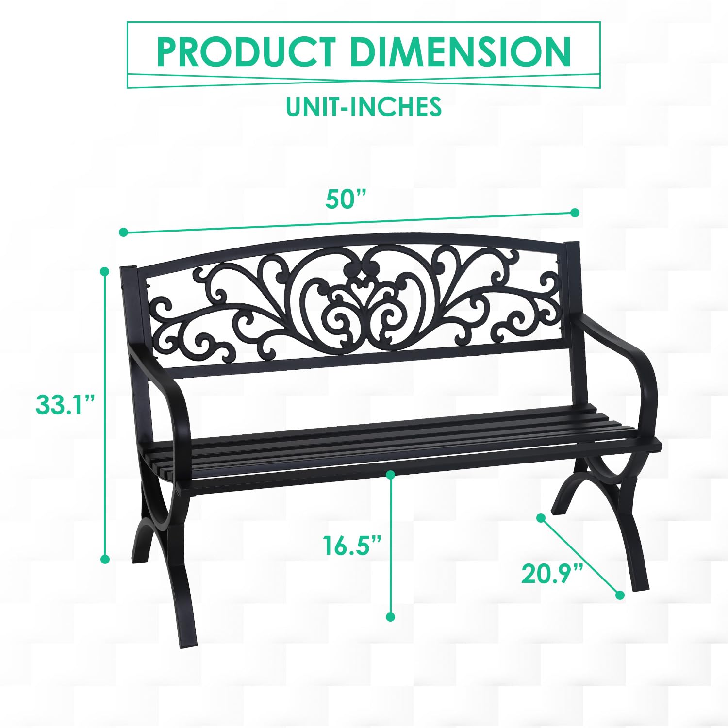 FDW floral backrest detail adds decorative flair to outdoor space