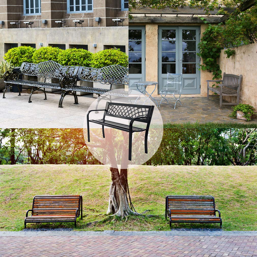 FDW garden bench 480lbs-capacity: supports two adults with stability.