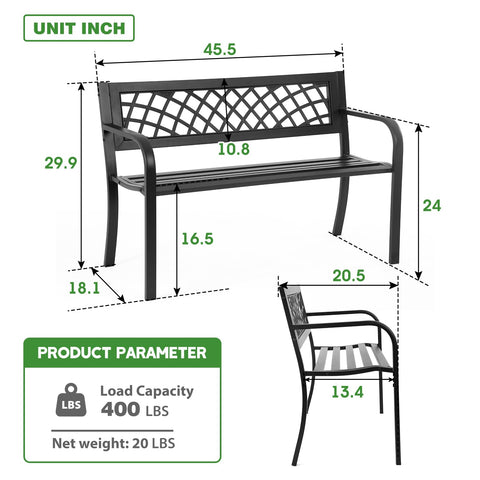 FDW garden bench safety edges provide comfortable lounging.