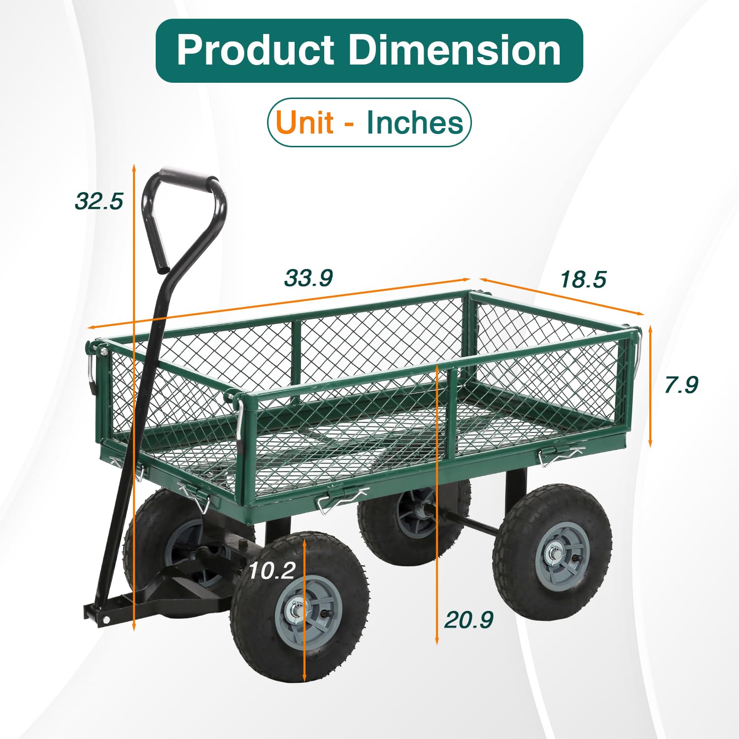 FDW Garden Cart Streel ready for daily heavy hauling on various surfaces.