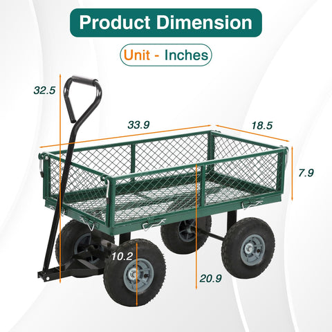 FDW Garden Cart Streel ready for daily heavy hauling on various surfaces.