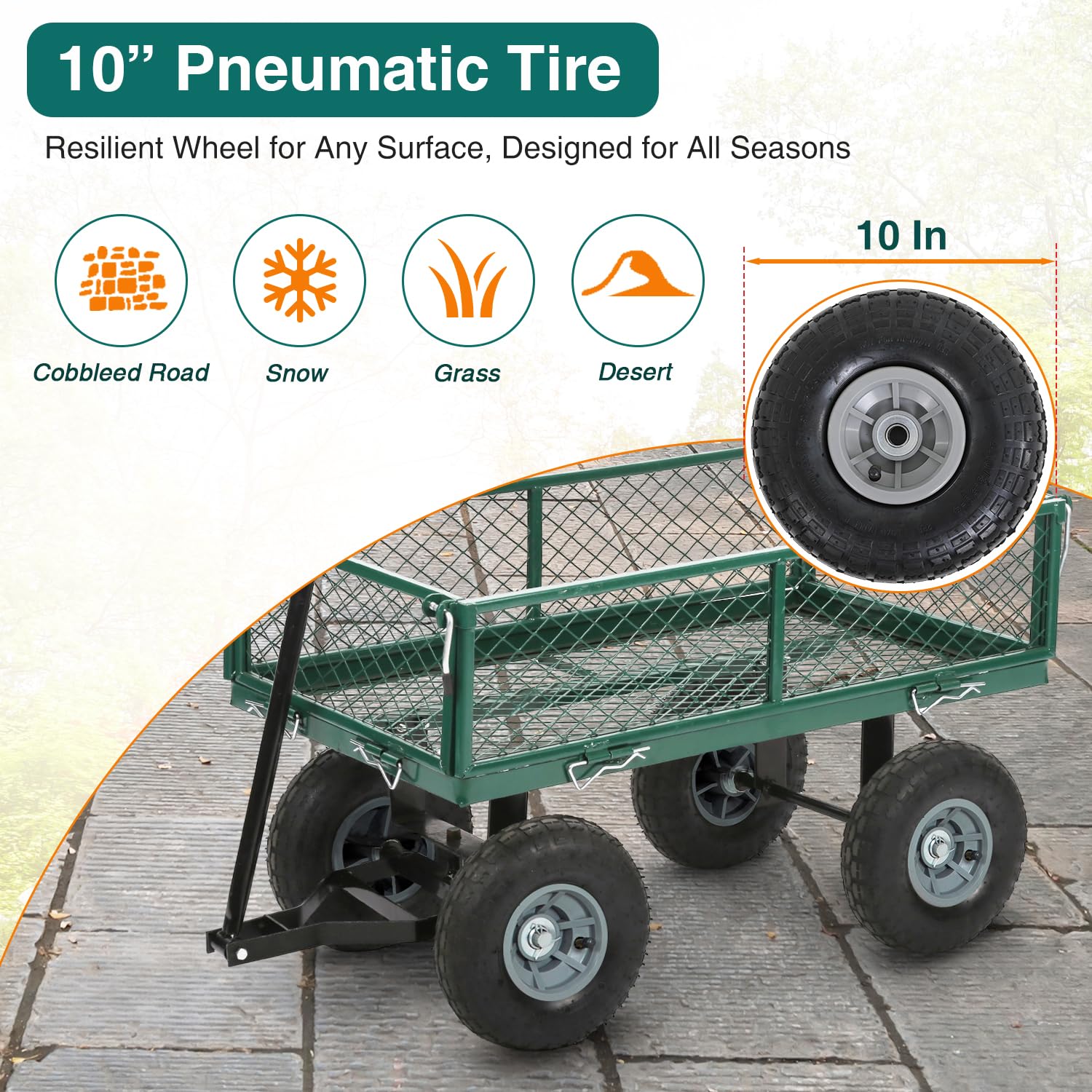 FDW Garden Cart Streel steel frame delivering durable hauling.