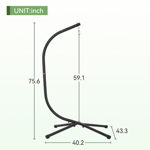FDW Hammock Chair Stand portable steel design for easy yard transport.
