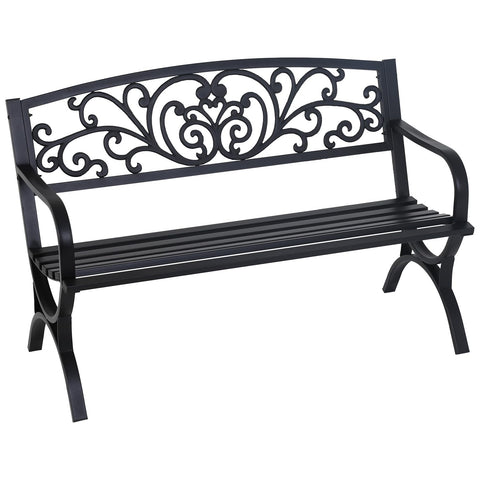 FDW outdoor 50-inch garden bench with a slatted seat for relaxed seating outdoors