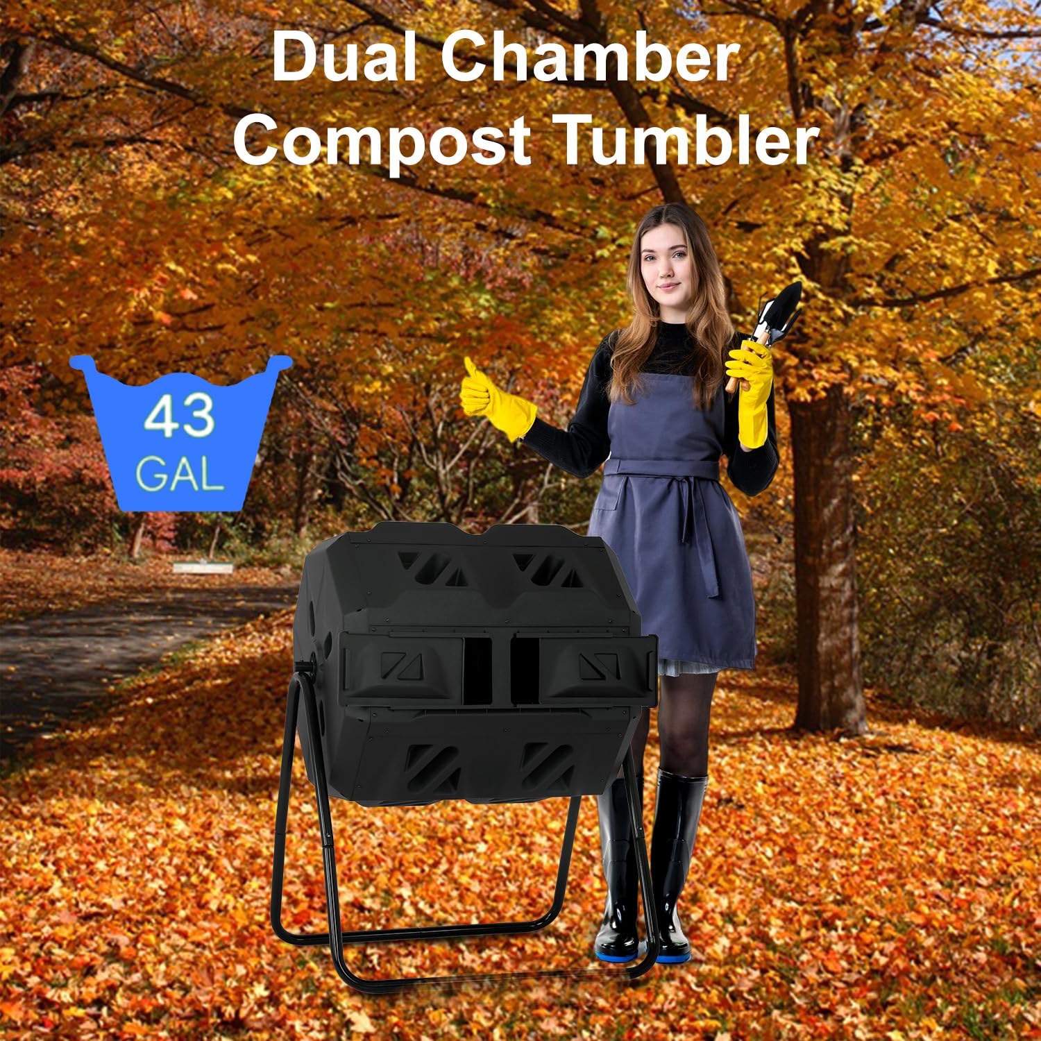 FDW dual-chamber design supports continuous composting and easy waste rotation.