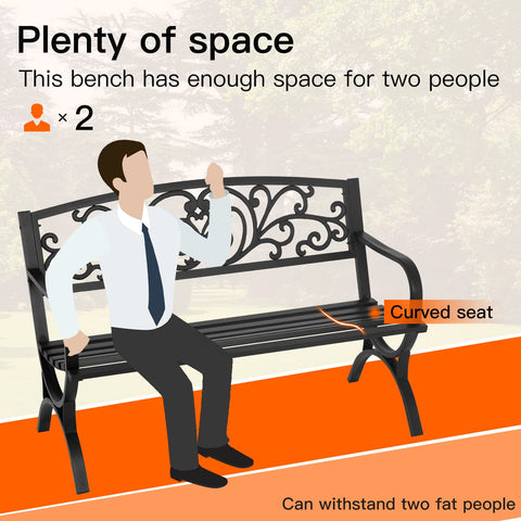 FDW garden bench provides rust-resistant, powder-coated durability for years of use.