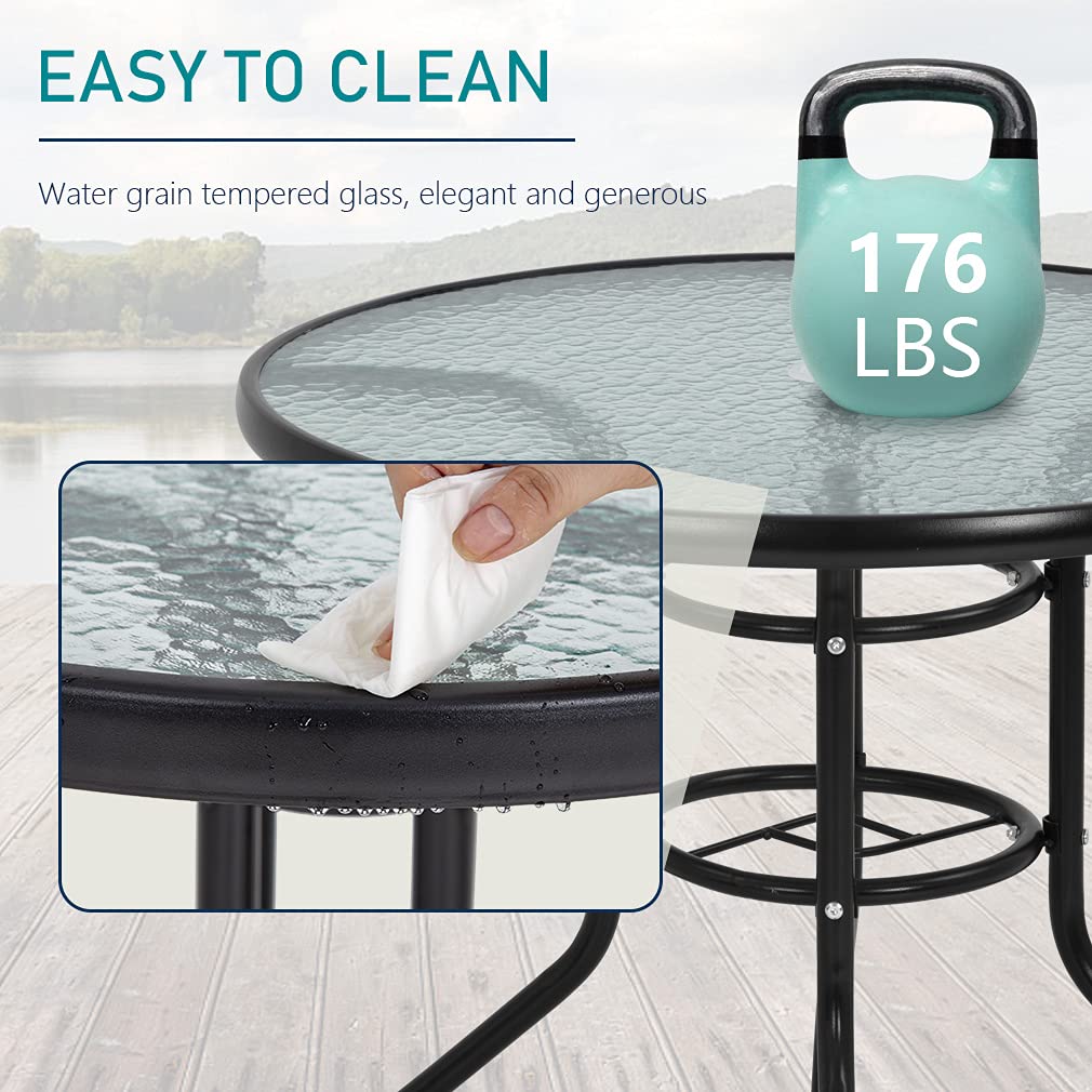 FDW double-ring legs offer extra stability on windy patios.