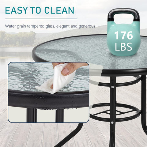 FDW double-ring legs offer extra stability on windy patios.