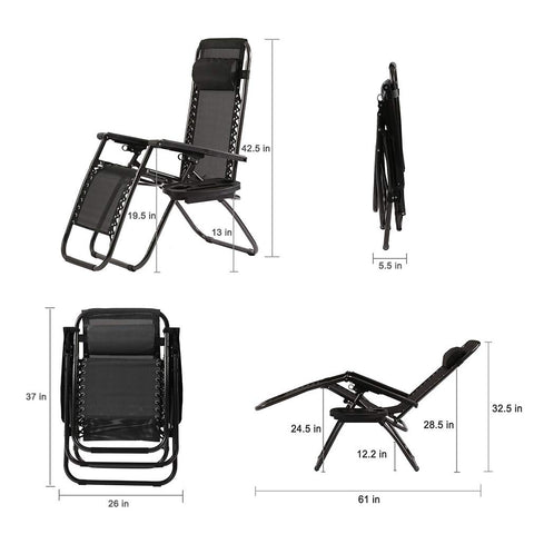 FDW Zero Gravity Lawn Chairs folded for easy storage behind a dresser.
