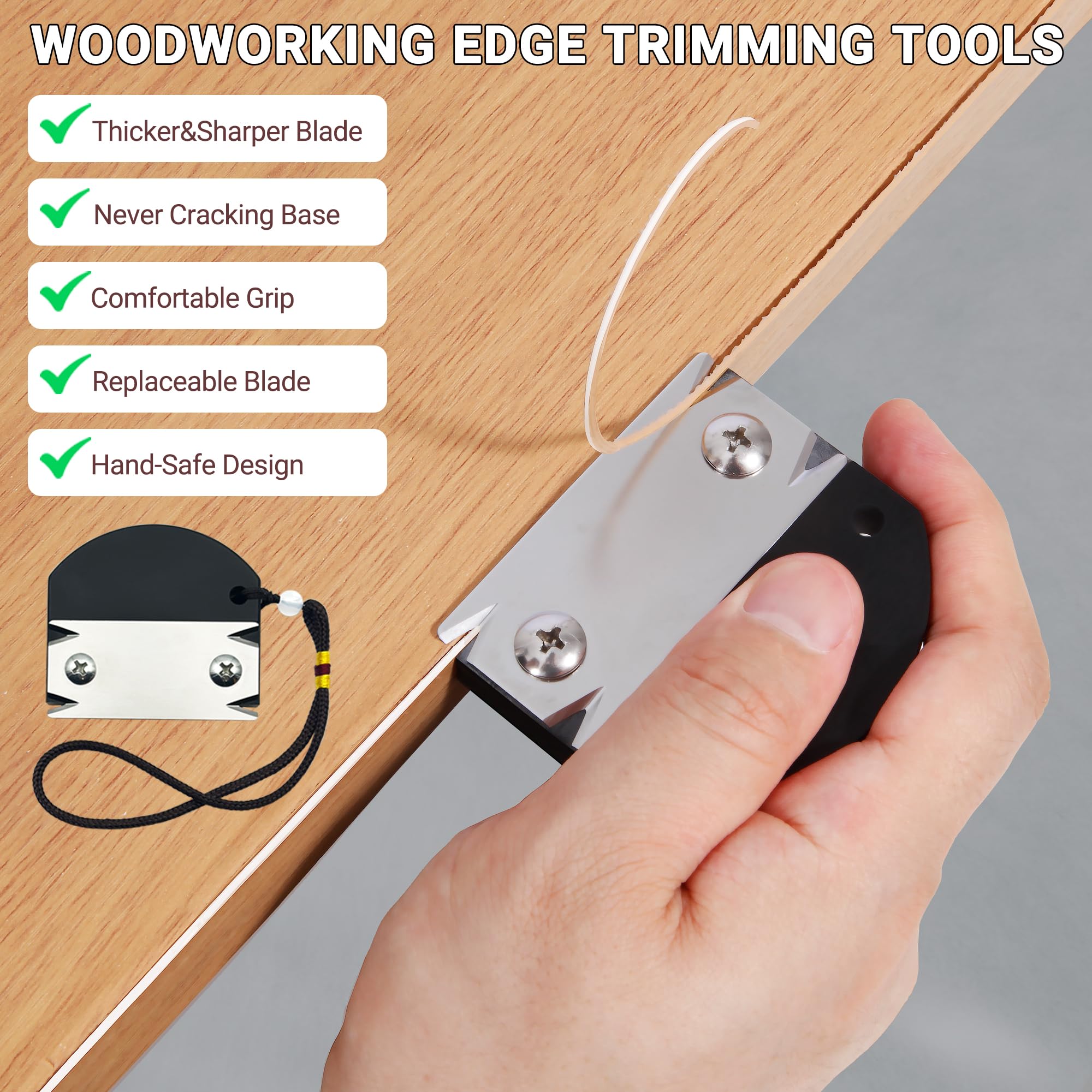 Feabolee Edge Banding Trimmer curved base demonstrates ergonomic design