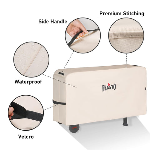 Feasto adjustable Velcro straps secure the cover in windy conditions.