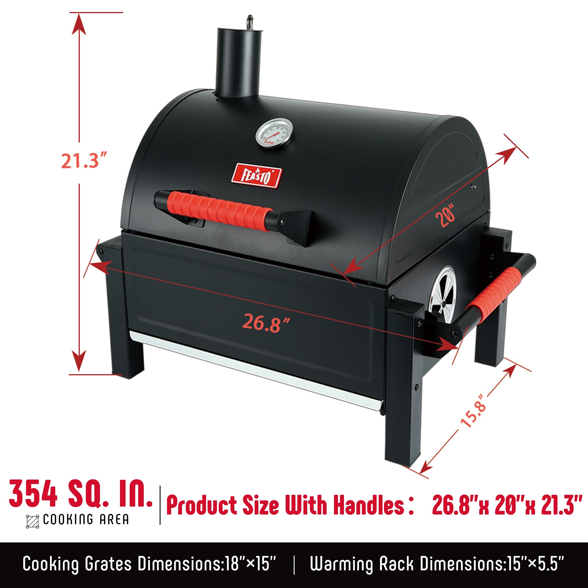 Feasto cast iron grate ensures durable, even searing on the grill