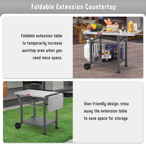 Feasto gas cylinder hook and utensil hooks keep tools within reach during grilling.