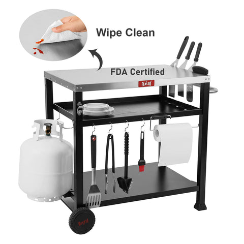 Feasto middle shelf with fences and weep holes for spill control