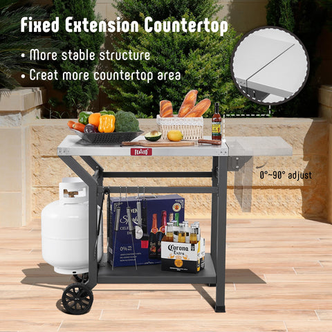 Feasto movable casters and legs enable easy repositioning and stable placement.