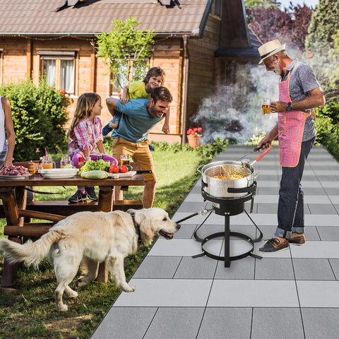 Feasto all-in-one fryer kit ready for versatile outdoor cooking use.