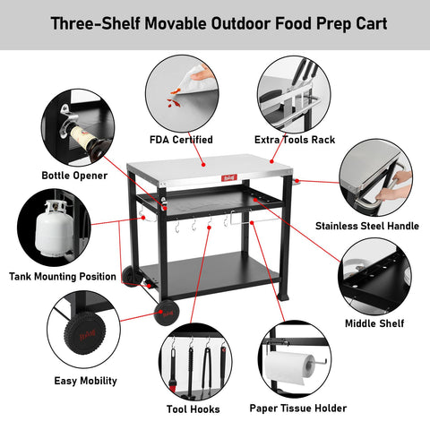 Feasto storage shelves with hooks keep grilling tools organized