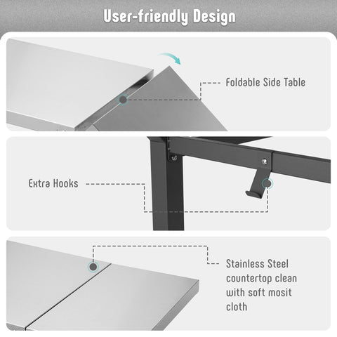 Feasto undershelf storage area demonstrates organized prep space for utensils and tools.