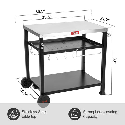 Feasto versatile 3-shelf station for indoor and outdoor cooking
